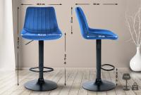 2er Set Barhocker Toni Samt schwarz blau 