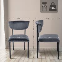 Besucherstuhl Gambell Samt dunkelgrau 