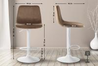 2er Set Barhocker Divo Samt Weiß braun 2er Set Barhocker Divo Samt Weiß braun