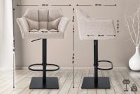 2er Set Barhocker Damaso Stoff schwarz elfenbein 2er Set Barhocker Damaso Stoff schwarz elfenbein