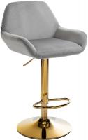 Barhocker Braga Gold Samt grau 