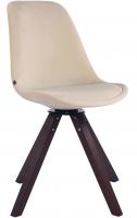 Esszimmerstuhl Troyes Samt Square walnuss (eiche) creme Esszimmerstuhl Troyes Samt Square walnuss (eiche) creme