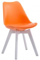Besucherstuhl Borneo V2 Kunstleder weiß (eiche) orange Besucherstuhl Borneo V2 Kunstleder weiß (eiche) orange