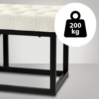 Sitzbank Polson Samt Schwarz 120 cm creme 