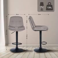 Barhocker Laurel Stoff schwarz grau Barhocker Laurel Stoff schwarz grau
