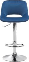 2er Set Barhocker Camden Samt chrom blau 2er Set Barhocker Camden Samt chrom blau