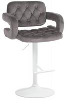 Barhocker Dublin Samt weiß grau 