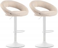 2er Set Barhocker Olinda Stoff weiß creme 2er Set Barhocker Olinda Stoff weiß creme