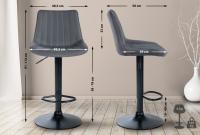 2er Set Barhocker Toni Stoff schwarz grau 2er Set Barhocker Toni Stoff schwarz grau