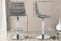 Barhocker Jerry Samt chrom grau Barhocker Jerry Samt chrom grau