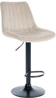 Barhocker Toni Samt schwarz creme Barhocker Toni Samt schwarz creme