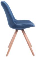 4er Set Stühle Toulouse Stoff Rund natura (eiche) blau 