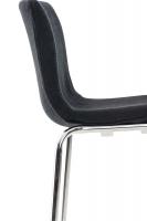 Barhocker Hoover Stoff 4-Fuß Gestell Chrom schwarz 