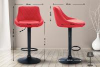 Barhocker Lazio Kunstleder schwarz rot 