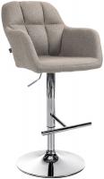 Barhocker Natoma Stoff chrom taupe 