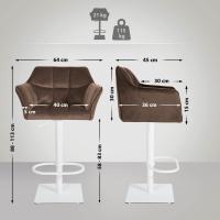 2er Set Barhocker Damaso W Samt braun 2er Set Barhocker Damaso W Samt braun