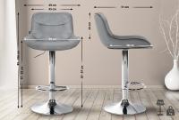 2er Set Barhocker Vonore Samt chrom grau 2er Set Barhocker Vonore Samt chrom grau