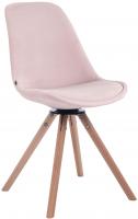 Esszimmerstuhl Troyes Samt Rund natura (eiche) pink