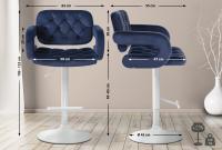 Barhocker Dublin Samt weiß blau 