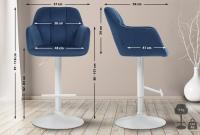 Barhocker Natoma Samt weiß blau Barhocker Natoma Samt weiß blau