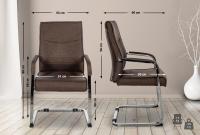 2er Set Besucherstuhl Hobart Stoff braun 