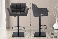 2er Set Barhocker Damaso Stoff schwarz titangrau 2er Set Barhocker Damaso Stoff schwarz titangrau