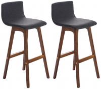 2er Set Barhocker Taunus Stoff Walnuss dunkelgrau 2er Set Barhocker Taunus Stoff Walnuss dunkelgrau