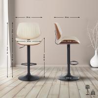 2er Set Barhocker Clawson Kunstleder schwarz walnuss/creme 2er Set Barhocker Clawson Kunstleder schwarz walnuss/creme