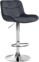 Barhocker Vonore Samt chrom schwarz Barhocker Vonore Samt chrom schwarz