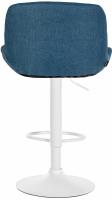 2er Set Barhocker Solon Weiß Stoff blau 2er Set Barhocker Solon Weiß Stoff blau