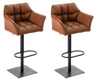 2er Set Barhocker Damaso Kunstleder schwarz hellbraun