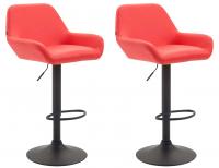 2er Set Barhocker Braga Kunstleder schwarz rot 2er Set Barhocker Braga Kunstleder schwarz rot