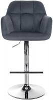 Barhocker Natoma Samt chrom dunkelgrau Barhocker Natoma Samt chrom dunkelgrau