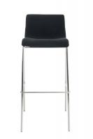 Barhocker Hoover Stoff 4-Fuß Gestell Chrom schwarz 