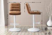 2er Set Barhocker Damar Kunstleder weiß hellbraun 2er Set Barhocker Damar Kunstleder weiß hellbraun