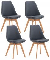 4er Set Stuhl Linares Stoff dunkelgrau 4er Set Stuhl Linares Stoff dunkelgrau