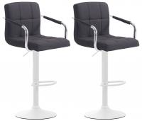 2er Set Barhocker Lucy V2 Stoff weiß schwarz 2er Set Barhocker Lucy V2 Stoff weiß schwarz