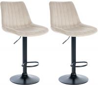 2er Set Barhocker Toni Samt schwarz creme 2er Set Barhocker Toni Samt schwarz creme