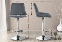 2er Set Barhocker Toni Stoff chrom grau 2er Set Barhocker Toni Stoff chrom grau