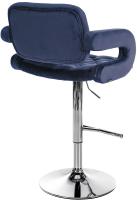 Barhocker Dublin Samt chrom blau Barhocker Dublin Samt chrom blau