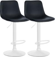 2er Set Barhocker Divo Kunstleder weiß schwarz 2er Set Barhocker Divo Kunstleder weiß schwarz