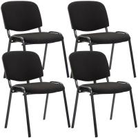 4er Set Besucherstuhl Ken Stoff schwarz 4er Set Besucherstuhl Ken Stoff schwarz