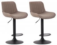 2er Set Barhocker Lentini Stoff schwarz taupe 2er Set Barhocker Lentini Stoff schwarz taupe