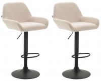 2er Set Barhocker Braga Stoff schwarz creme 2er Set Barhocker Braga Stoff schwarz creme
