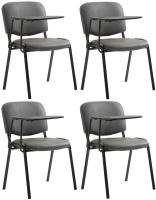 4er Set Stühle Ken mit Klapptisch Kunstleder grau 4er Set Stühle Ken mit Klapptisch Kunstleder grau