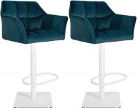 2er Set Barhocker Damaso W Samt grün 2er Set Barhocker Damaso W Samt grün