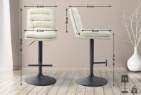 2er Set Barhocker Damar Stoff schwarz creme 2er Set Barhocker Damar Stoff schwarz creme