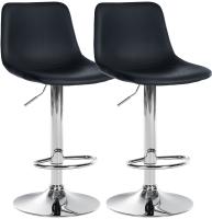 2er Set Barhocker Divo Kunstleder chrom schwarz 2er Set Barhocker Divo Kunstleder chrom schwarz