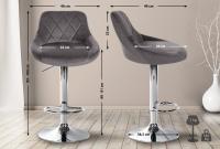 2er Set Barhocker Lazio Samt chrom grau 2er Set Barhocker Lazio Samt chrom grau