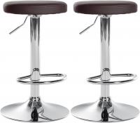 2er Set Barhocker Ponte Kunstleder chrom braun 2er Set Barhocker Ponte Kunstleder chrom braun